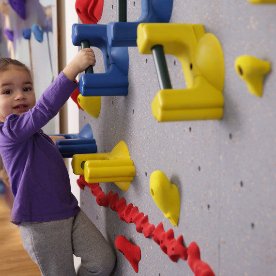 Beginner WeeKidz Wall Side View with One Climber