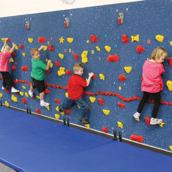 WeeKidz Traverse Wall with Four Children Climbing